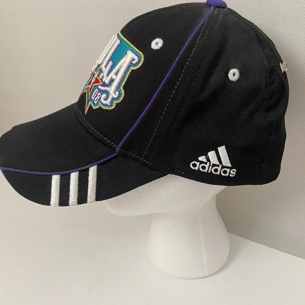 NBA New Orleans NOLA Hat Fitted Adidas Black Purple All Star Basketball